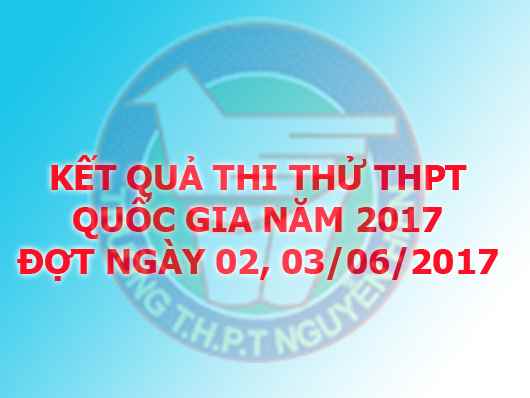 KẾT QUẢ THI THỬ ĐỢT 2 NĂM 2017