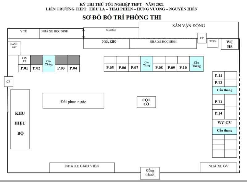 SƠ ĐỒ PHÒNG THI THỬ TN THPT KHÓA 06/06/2021